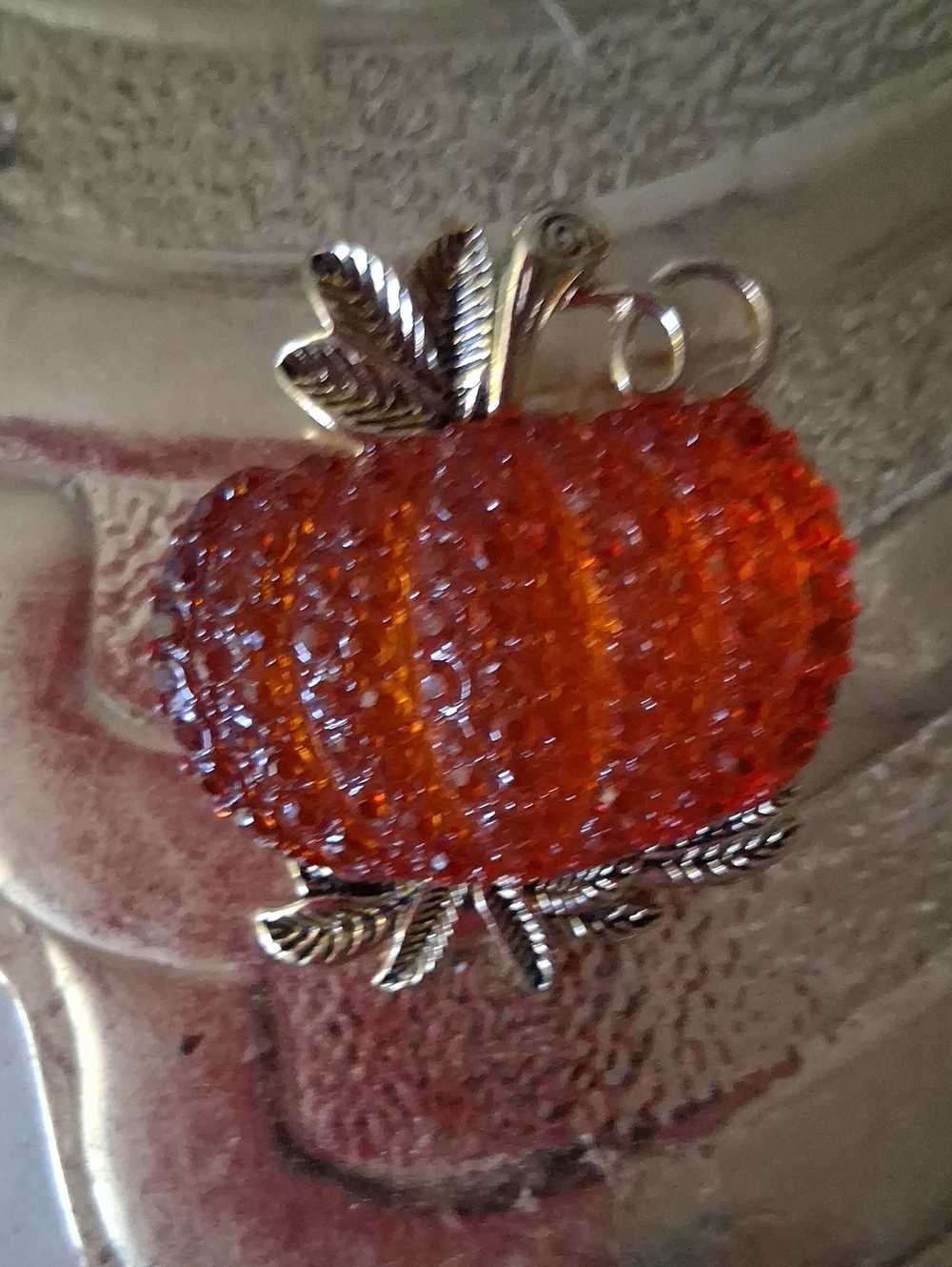 Orange Beaded Pumpkin Pendant Necklace - Women Jewelry